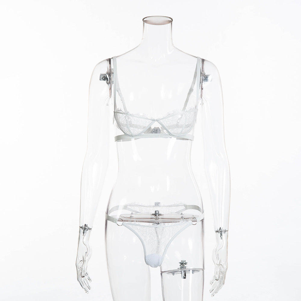 Sheer Lace Wrapped Lingerie Set