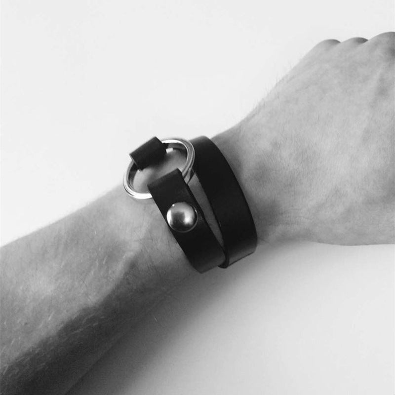 Leather Ring Bracelet